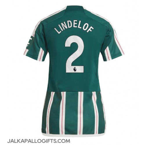 Manchester United Victor Lindelof #2 Vieraspaita Naiset 2023-24 Lyhythihainen